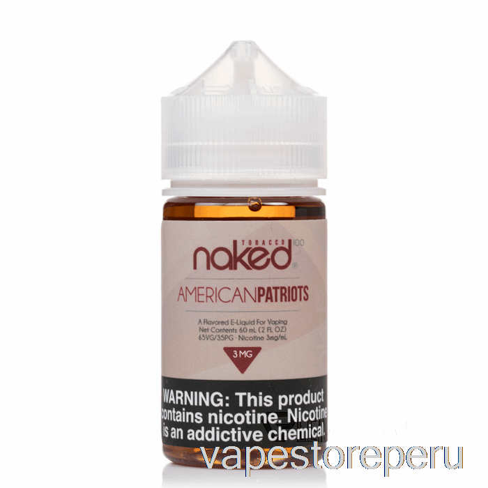 Vape Desechable Patriotas Americanos - Desnudo 100 Tabaco - 60ml 0mg